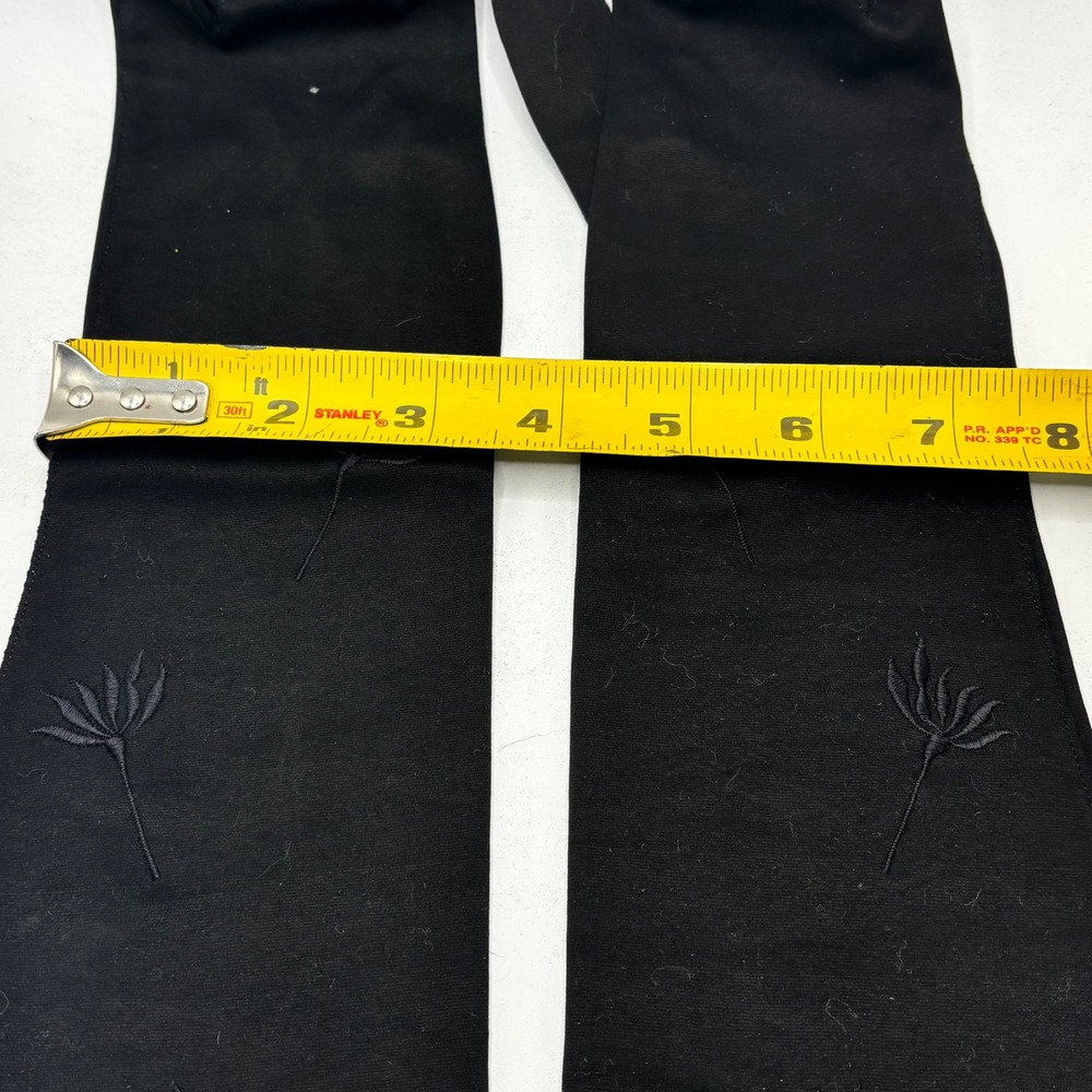 Wear-Right Vintage Black Cotton Opera Gloves Embroidered Western Germany Sz‎ 7.5 - Picture 4 of 9